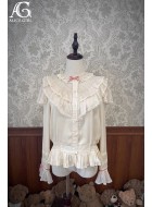 Alice Girl Little Bear Doll Wall V Neck Long Sleeve Blouse(7th Pre-Order/Full Payment Without Shipping)